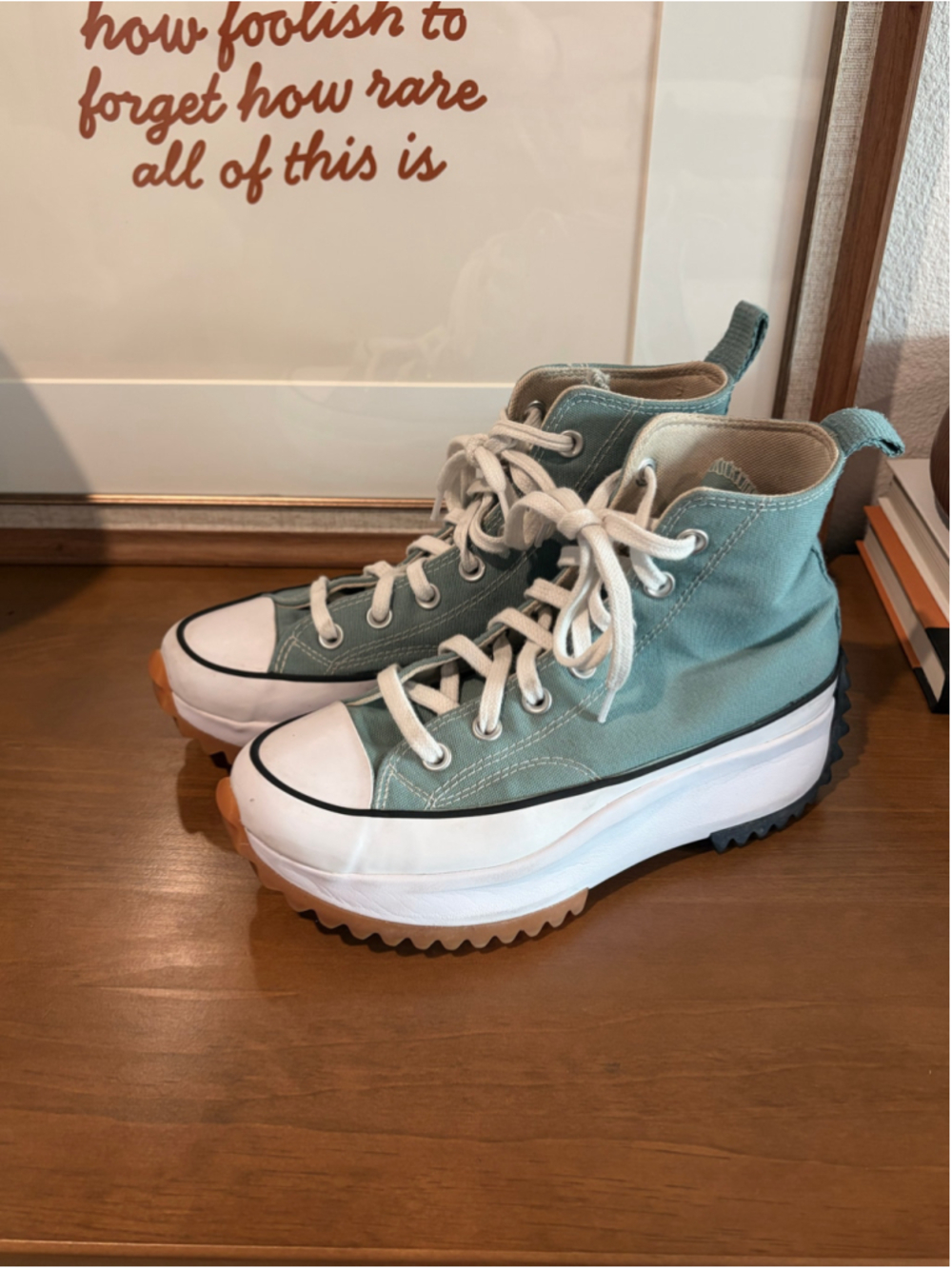 EUC Converse Run Star Hike High Top Platform Sneakers - Teal - Size 7 - Picture 3 of 9